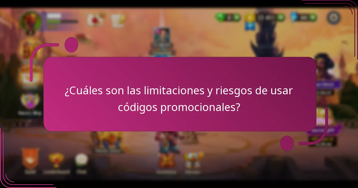 ¿Cuáles son las limitaciones y riesgos de usar códigos promocionales?