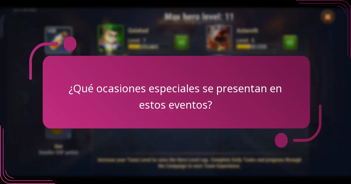¿Qué ocasiones especiales se presentan en estos eventos?